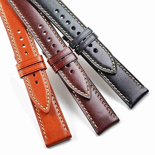 WOCCI WOCCI 22mm Luxury Italian Leather Watch Band Burgundy with Rose Gold Buckle - View 10 of 11