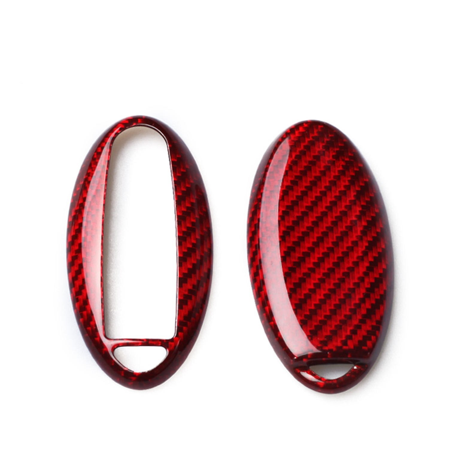 M.JVisun M.JVisun Carbon Fiber Key Fob Cover for Nissan Models Red Durable Smart Remote Case for Men Women - View 4 of 7