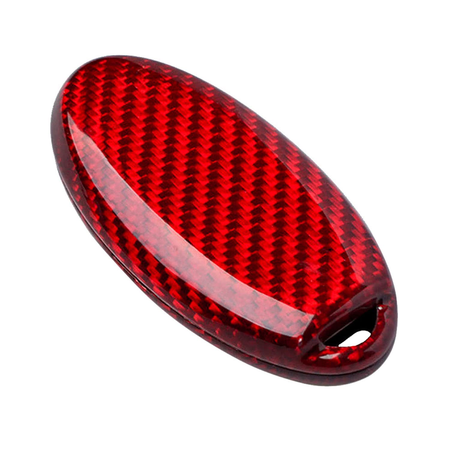 M.JVisun M.JVisun Carbon Fiber Key Fob Cover for Nissan Models Red Durable Smart Remote Case for Men Women - View 6 of 7