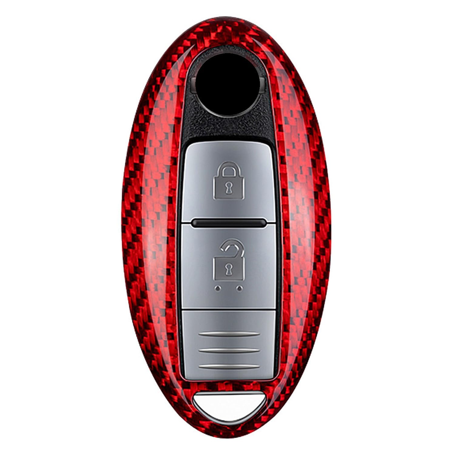 M.JVisun M.JVisun Carbon Fiber Key Fob Cover for Nissan Models Red Durable Smart Remote Case for Men Women