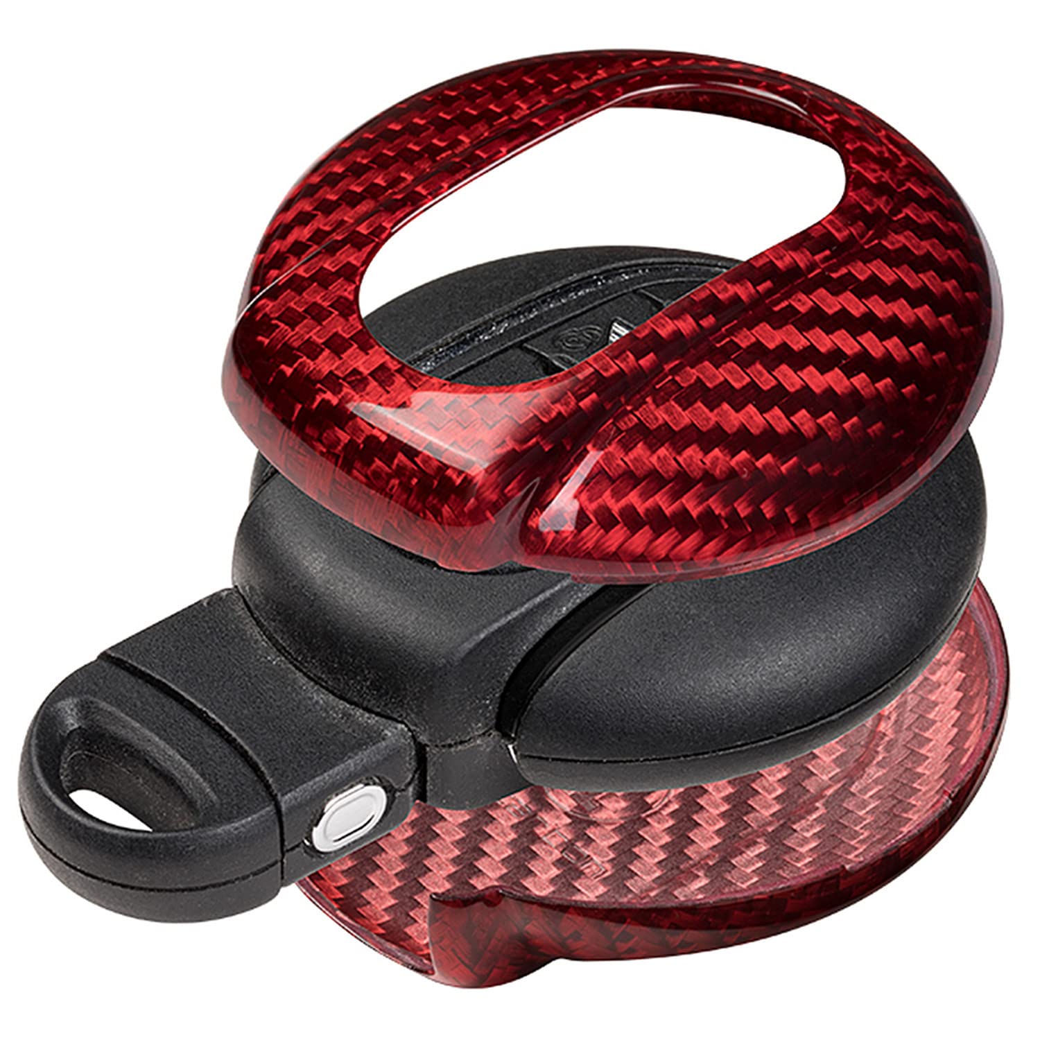 M.JVisun M.JVisun Carbon Fiber Key Fob Cover for BMW Mini Cooper S JCW F54 F55 F56 F57 F60 Remote Key Case Red for Men Women - View 4 of 8