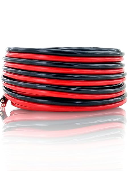 GS Power GS Power 10 AWG Oxygen Free Copper Wire 25 FT Red and Black Bonded Zip Cable for Car Audio Speaker and Automotive Wiring