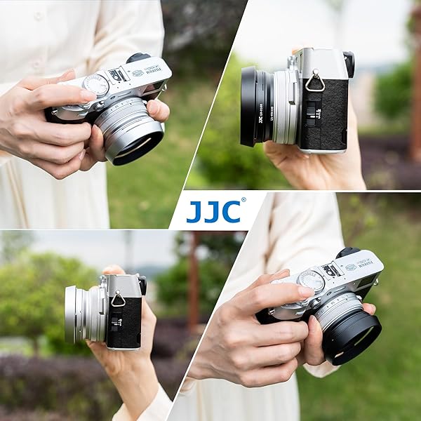 JJC JJC Lens Hood for Fujifilm X100 Series Cameras - 49mm Adapter Ring, Replaces LH-X100 & AR-X100 - Silver - View 8 of 8