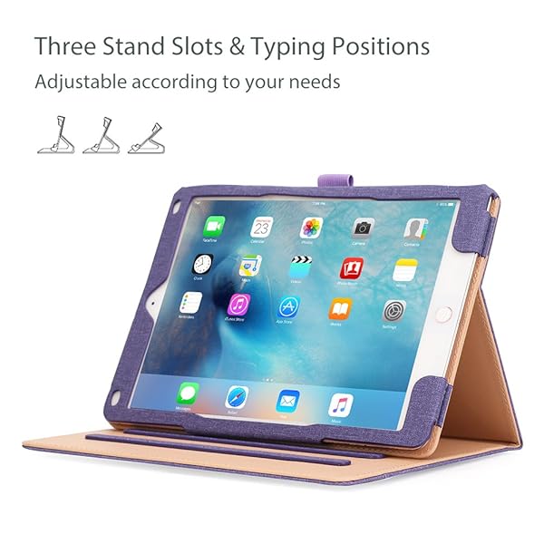 ProCase ProCase iPad 9.7 Case 2018 2017 Stand Folio Cover for Apple iPad 9.7 inch Compatible with iPad Air 2 iPad Air in Purple - View 4 of 9