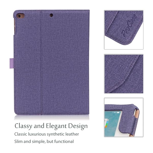 ProCase ProCase iPad 9.7 Case 2018 2017 Stand Folio Cover for Apple iPad 9.7 inch Compatible with iPad Air 2 iPad Air in Purple - View 7 of 9