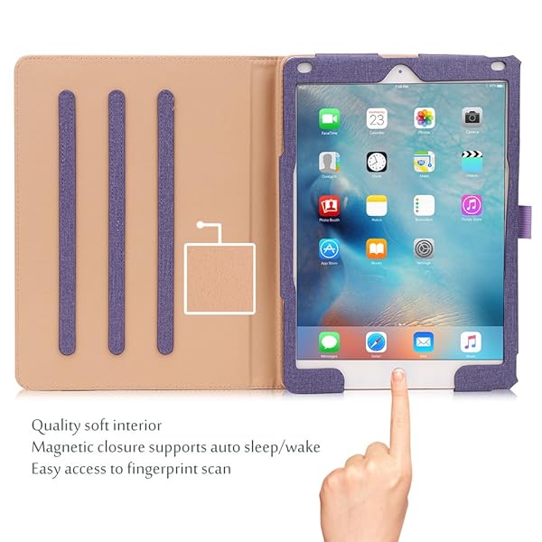 ProCase ProCase iPad 9.7 Case 2018 2017 Stand Folio Cover for Apple iPad 9.7 inch Compatible with iPad Air 2 iPad Air in Purple - View 9 of 9
