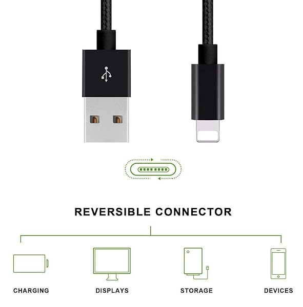 RoFI RoFI Compatible 6FT Nylon Braided Fast Charging USB Cable 2 Pack for iPhone X 8 7 6 Plus iPad Air Mini and More - View 4 of 6