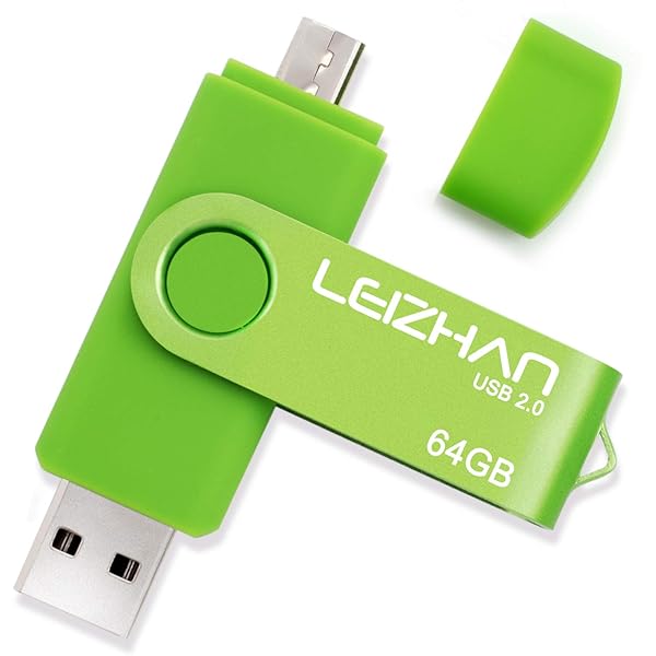 leizhan LEIZHAN 64GB USB Flash Drive Micro Pen Drive for Smartphones Samsung Galaxy Xiaomi LG Sony OnePlus HTC Meizu Green - View 3 of 9