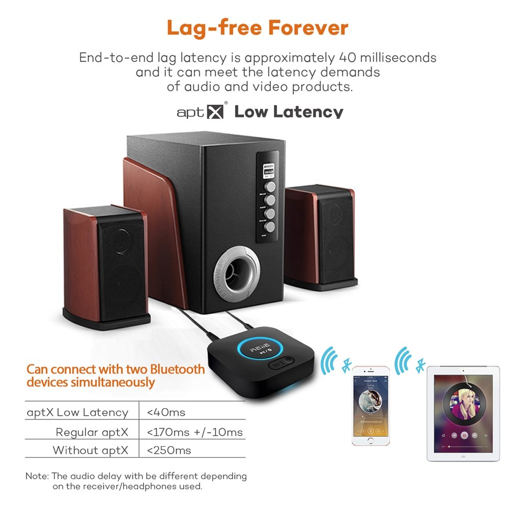 reiie HiFi Bluetooth Audio Receiver 4.2 Low Latency Adapter for Home and Car Stereo Streaming Pair Two Devices at Once - View 3 of 7