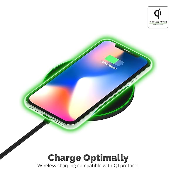 SABRENT SABRENT 10W Qi Wireless Fast Charger Pad Universally Compatible with All Qi Enabled Phones Black - View 4 of 8