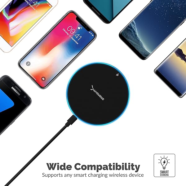 SABRENT SABRENT 10W Qi Wireless Fast Charger Pad Universally Compatible with All Qi Enabled Phones Black - View 5 of 8