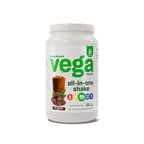 Vega Vega Organic All-in-One Vegan Protein Powder - Chocolate Flavor, Superfood Ingredients & Immunity Support, Keto-Friendly, 25 Oz - View 3 of 7