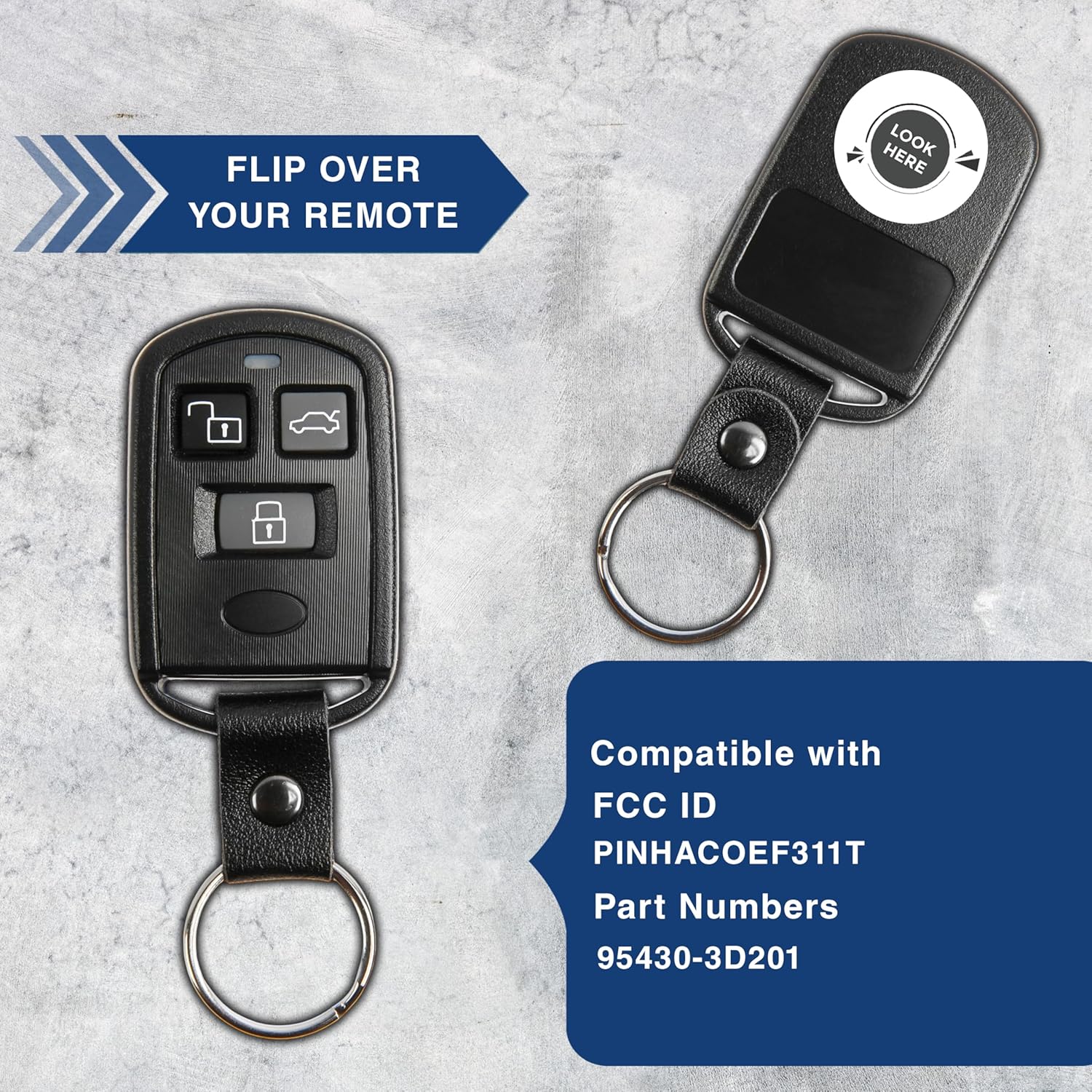 KeylessOption KeylessOption Keyless Entry Remote Control Car Key Fob for Sonata Accent XG350 PINHACOEF311T Pack of 2 - View 5 of 8