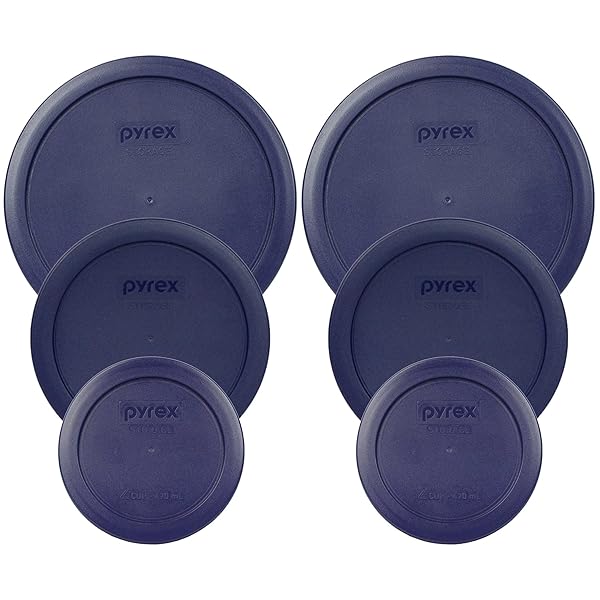 Buy Genuine Pyrex Blue Plastic Lid Covers: 6/7-Cup, 4-Cup & 2-Cup - Made in the USA
