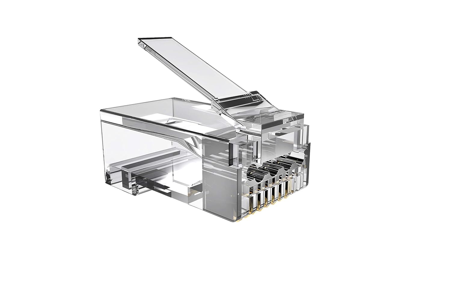 Platinum Connect Platinum Connect Cat6 Passthrough RJ45 Connectors 100 PCS Jar Gold Plated for High Speed Data Transmission - View 3 of 4