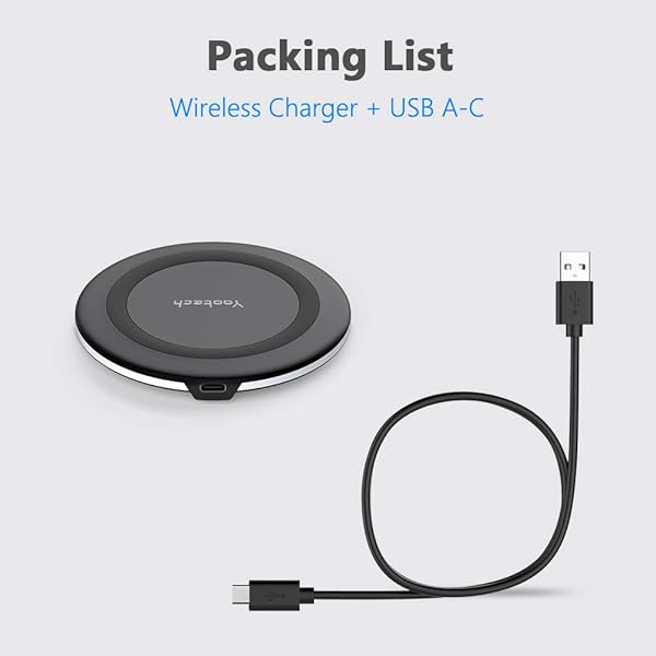yootech Yootech Wireless Charger 10W Fast Charging Pad Compatible with iPhone 16 Series Samsung Galaxy S22 and AirPods Pro 2 No AC Adapter - View 6 of 6
