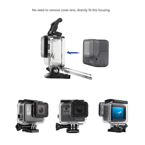 QiuNiu Standard Waterproof Dive Housing Case for GoPro Hero 5 6 Black Action Camera Up to 45 Meters No Lens Removal Needed Clear Design - View 3 of 8