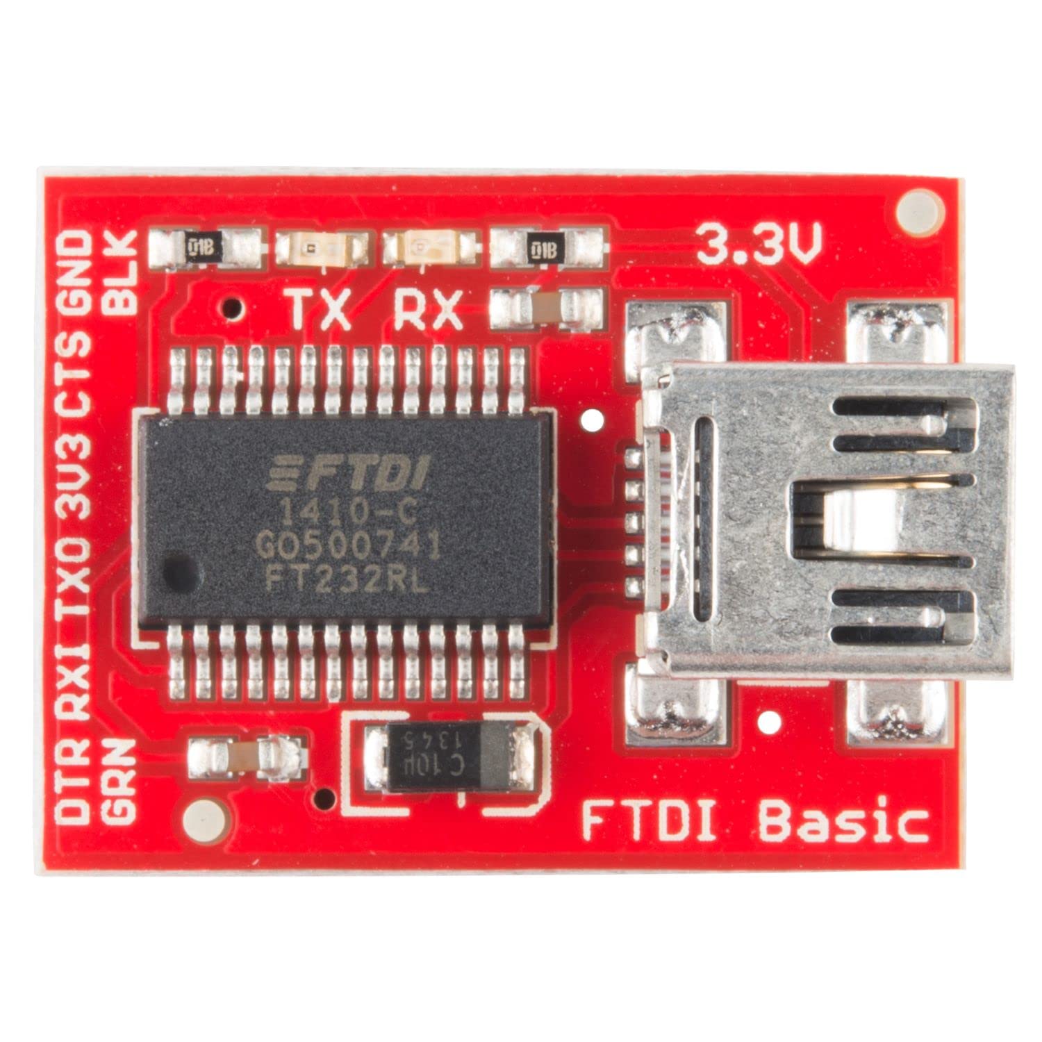 SparkFun SparkFun FTDI Basic Breakout 3.3V USB Mini-B Connector Ideal for DIY Electronics Projects Compact Design and Cost Effective Solution - View 2 of 6