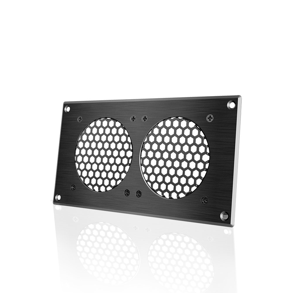 AC Infinity Ventilation Grille 5 for PC Computer AV Cabinets with Hardware for Two 80mm Fans