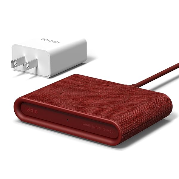 iOttie iOttie iON Wireless Mini Fast Charging Pad Qi Certified 7.5W for iPhone and 10W for Samsung Includes USB C Cable and AC Adapter Ruby