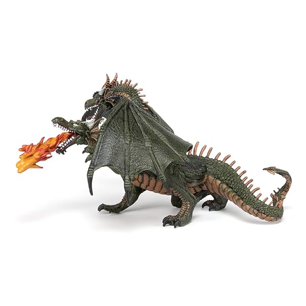 Papo Papo Hand Painted Two Headed Dragon Figurine Medieval Fantasy Collectible for Children Ages 3 and Up - View 5 of 7