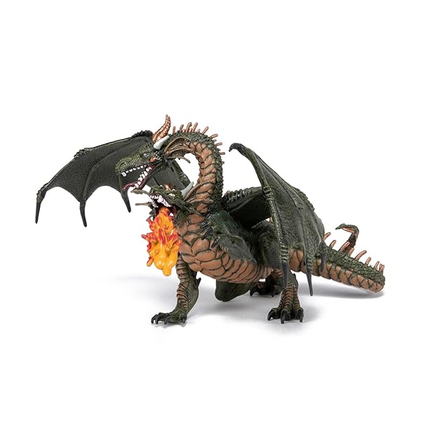 Papo Papo Hand Painted Two Headed Dragon Figurine Medieval Fantasy Collectible for Children Ages 3 and Up - View 6 of 7
