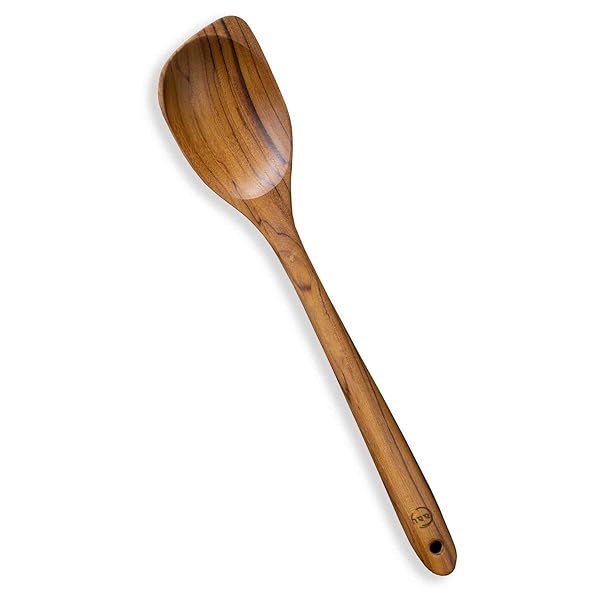FAAY FAAY Teak Wooden Utensils: Handcrafted Healthy Spoons & Spatulas for Non-Stick Cookware