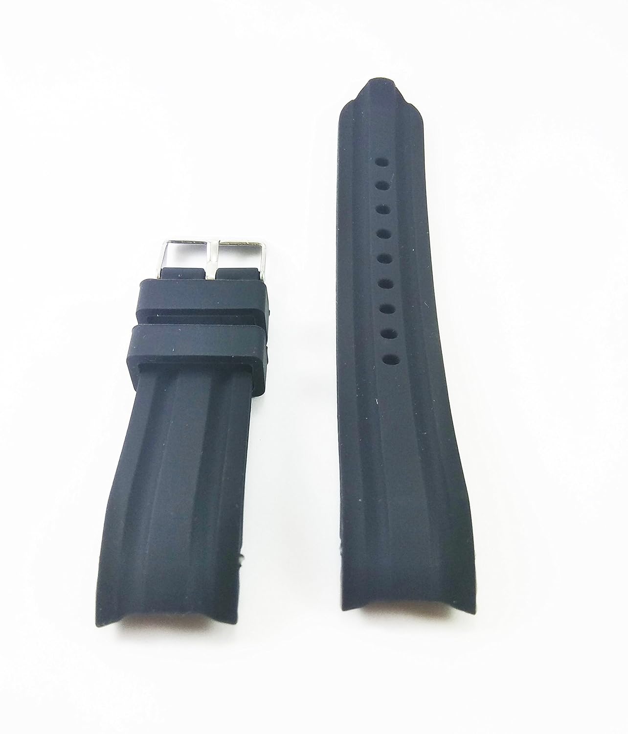 g24 G24 22mm Waterproof Black Silicone Rubber Dive Watch Band Strap for Curved End Watches - View 4 of 4