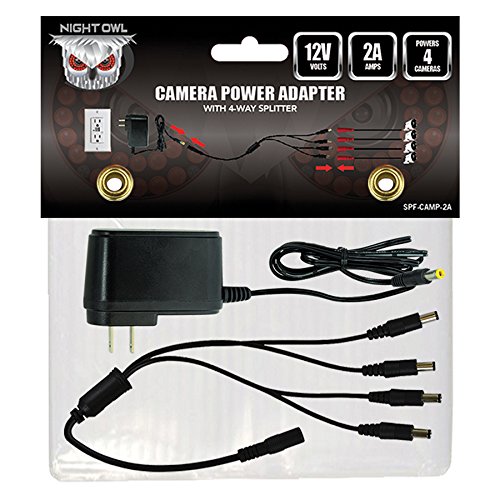 NIGTH OWL Night Owl Security Camera Adapter with 4-Way Power Splitter Black for Enhanced Surveillance System - View 4 of 6