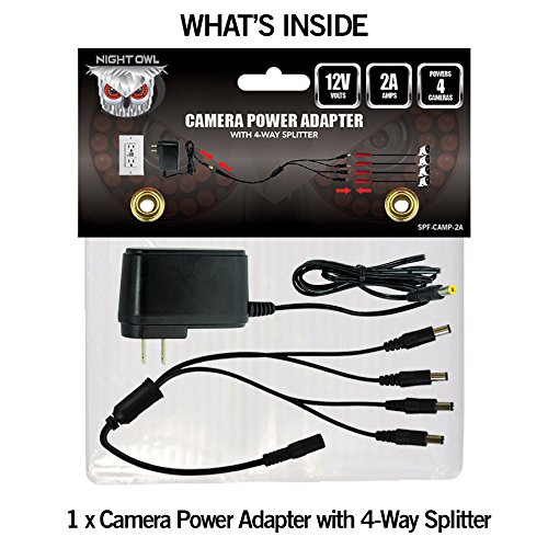 NIGTH OWL Night Owl Security Camera Adapter with 4-Way Power Splitter Black for Enhanced Surveillance System - View 6 of 6