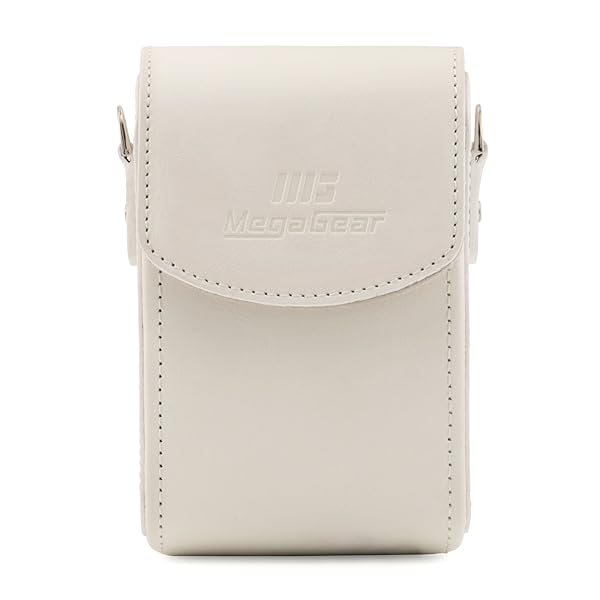 MegaGear Buy Mega Gear MG1416 Leather Case for Canon PowerShot G7 X Mark II - Stylish PU Leather, White with Strap - View 5 of 10