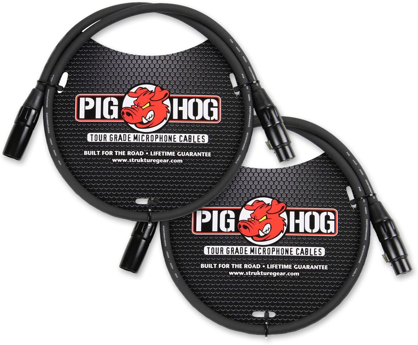 Pig Hog PHM3 8mm Tour Grade Mic Cable XLR 3ft 2-pack for Speakers
