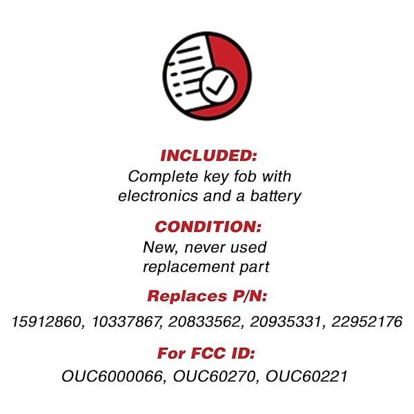 KeylessOption KeylessOption Key Fob Replacement for 2008 to 2016 Cadillac CTS Coupe DTS Remote 4-Button OUC6000066 Self Programming - View 4 of 8