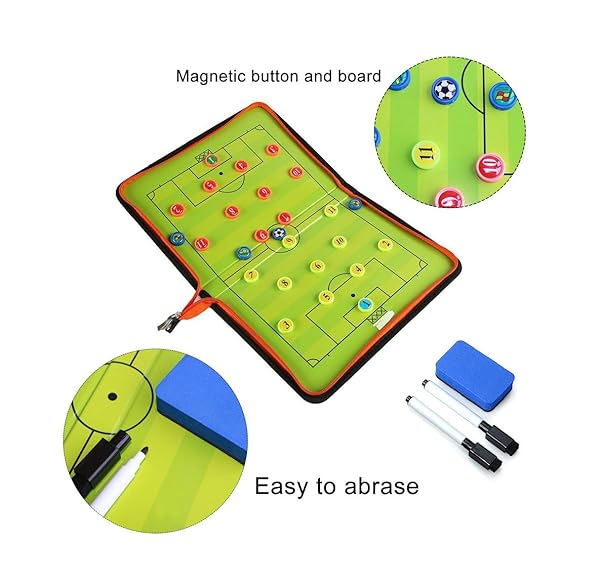 Wrzbest Wrzbest Portable Football Soccer Coaching Board with Dry Erase Clipboard and Professional Whistle for Coaches - View 3 of 7