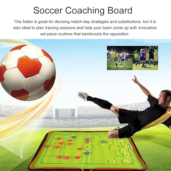 Wrzbest Wrzbest Portable Football Soccer Coaching Board with Dry Erase Clipboard and Professional Whistle for Coaches - View 6 of 7