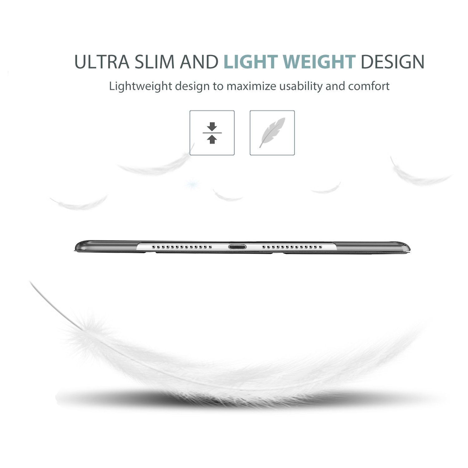 ProCase ProCase Smart Case for iPad Mini 4 Ultra Slim Lightweight Stand Cover Translucent Frosted Back Black 2015 Model A1538 A1550 7.9 Inch - View 7 of 9