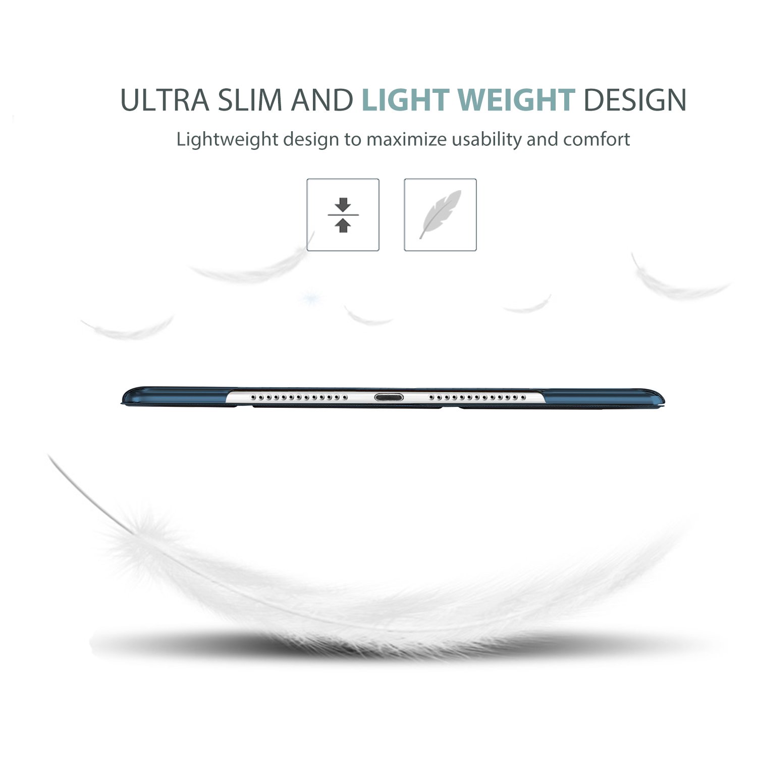 ProCase ProCase Smart Case for iPad Mini 4 Ultra Slim Lightweight Stand Cover Translucent Frosted Back Navy Blue 2015 Model A1538 A1550 - View 7 of 8