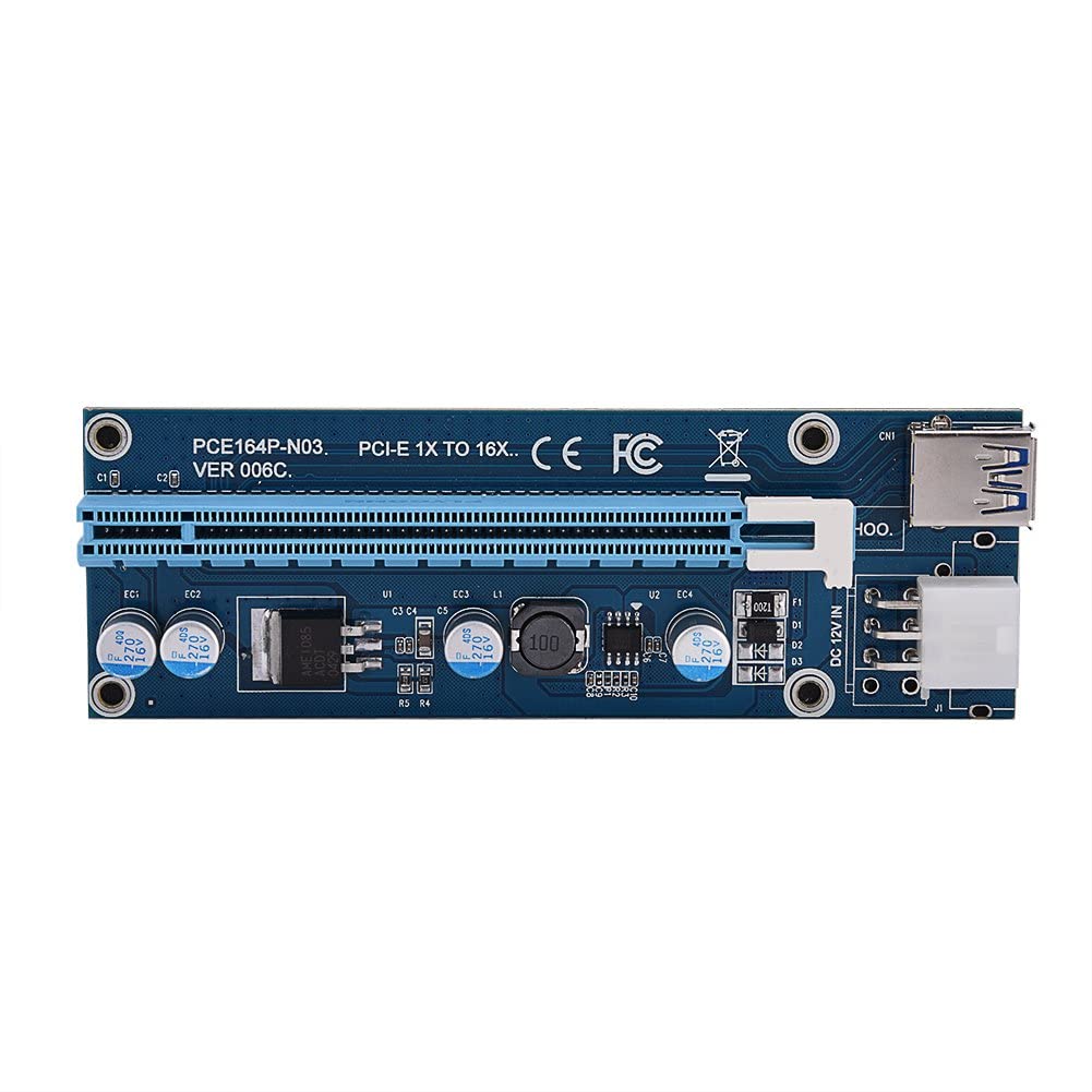 Mini PCI-E to 16x Riser Adapter with SATA Power Cord for Mining and Solid State Capacitors