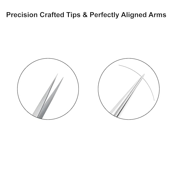 metaleks Metaleks Straight Pointed Tweezers for Grafting Eyelash Extensions and Nail Art Stainless Steel Fine Angled Removal Tool - View 4 of 6