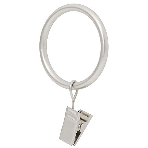 Ivilon "Ivilon Satin Nickel Curtain Clip Rings - 1.7" Set of 14 for Easy Drapery Hanging"