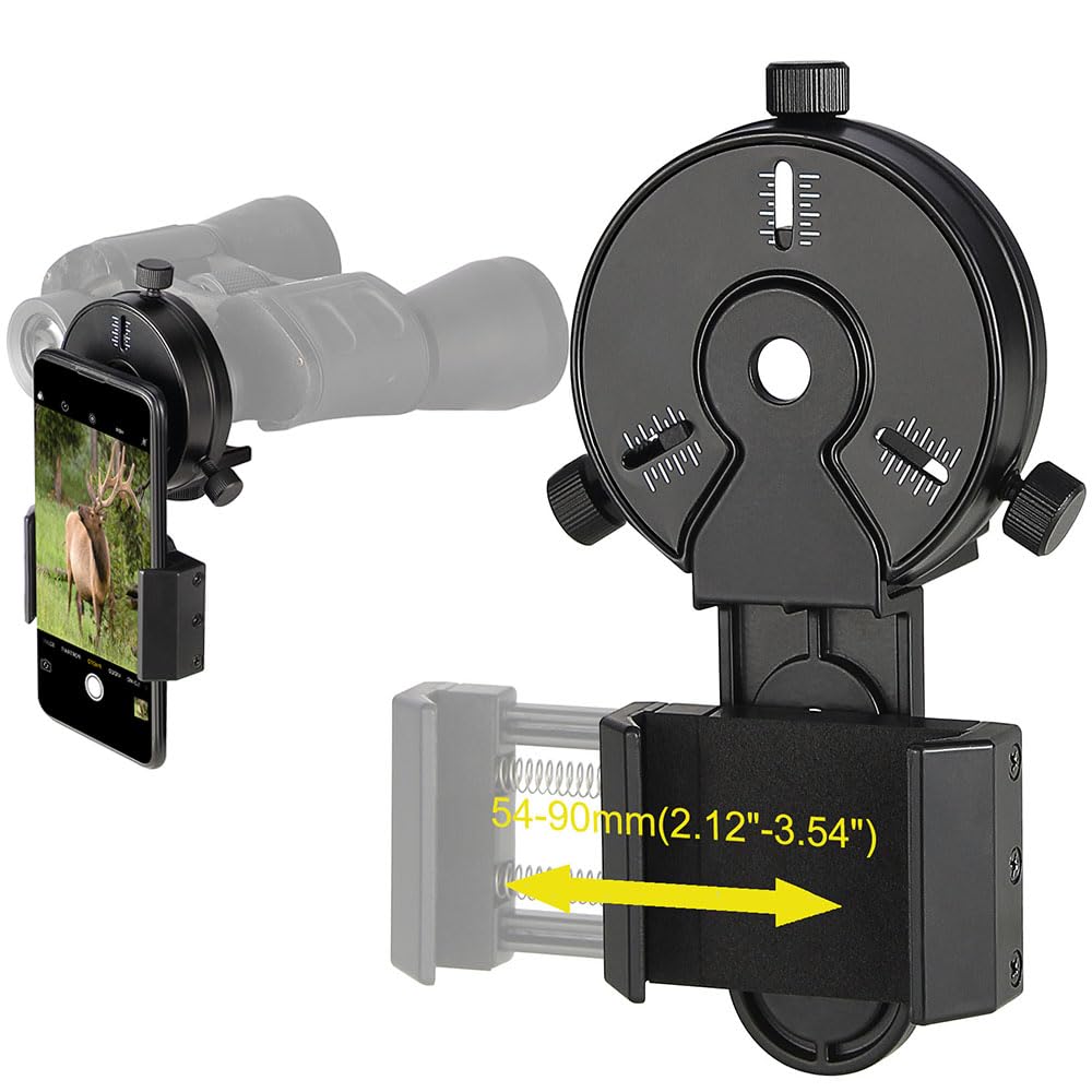 SOLOMARK Cell Phone Adapter Mount for Spotting Scopes Binoculars and Telescopes Compatible with iPhone 6Plus Samsung HTC LG and More - View 2 of 6