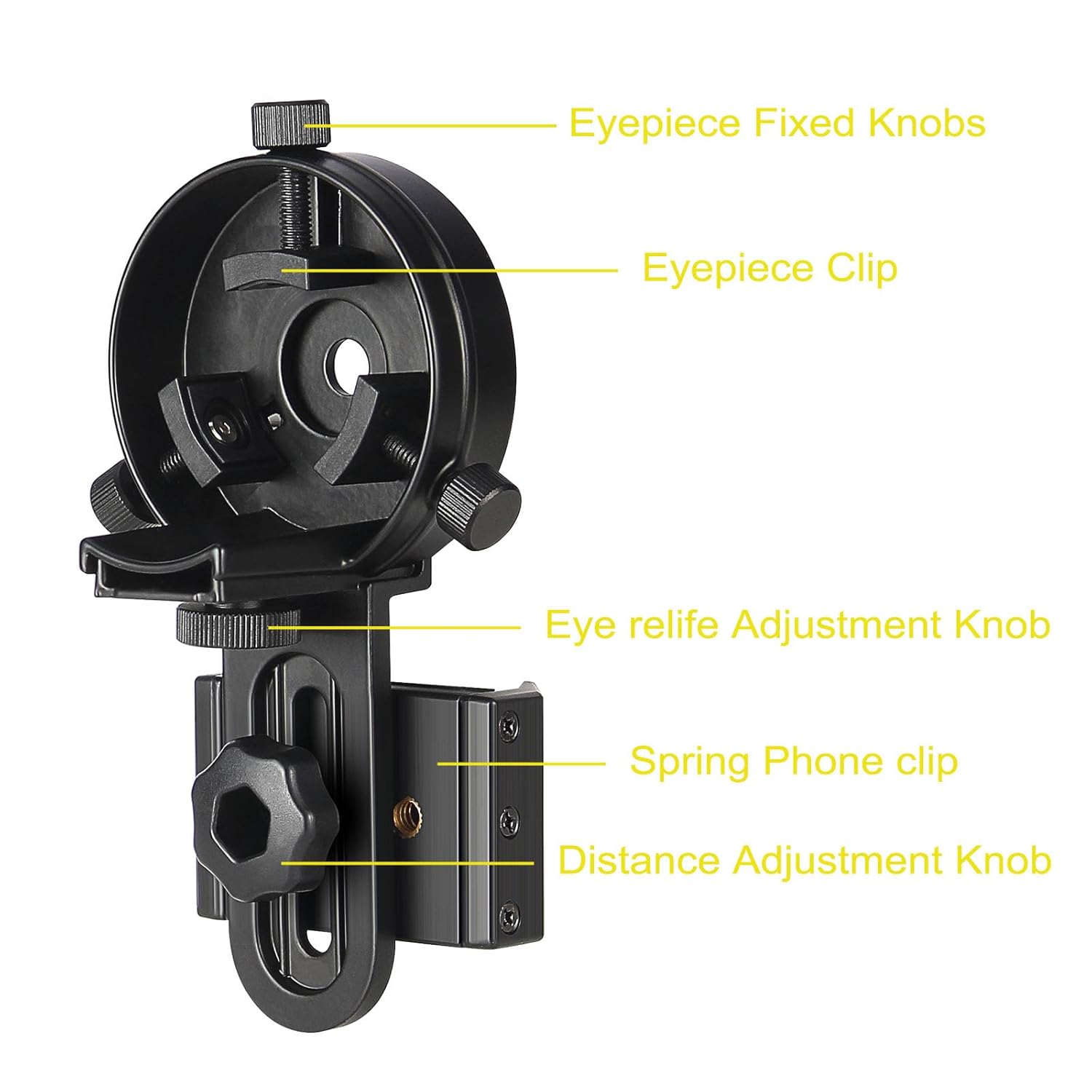 SOLOMARK Cell Phone Adapter Mount for Spotting Scopes Binoculars and Telescopes Compatible with iPhone 6Plus Samsung HTC LG and More - View 3 of 6