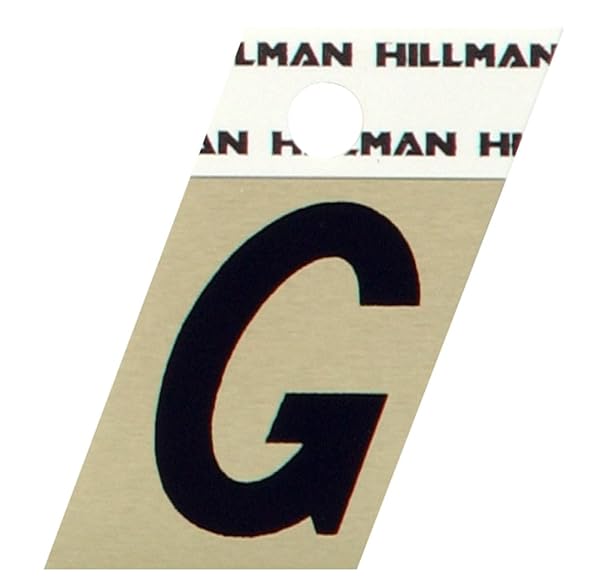 Hillman "Buy Hillman 840506 Gold & Black Letter G Angle Cut Self-Adhesive Sign - 1.25" Aluminum, Perfect for Home or Office"