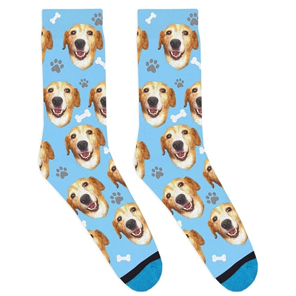DivvyUp Custom Dog Socks DivvyUp Socks Featuring Your Dog in Blue Small Size