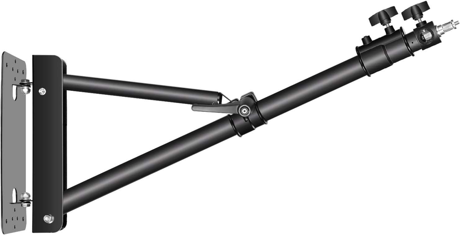 NEEWER Neewer Triangle Wall Mount Arm for Photography Studio Strobe Monolight Softboxes Umbrellas Reflectors 180cm Black - View 3 of 8