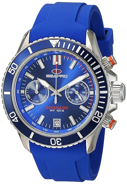 Seapro Seapro Men's Scuba Dragon Quartz Stainless Steel and Silicone Casual Watch Blue Model SP0332