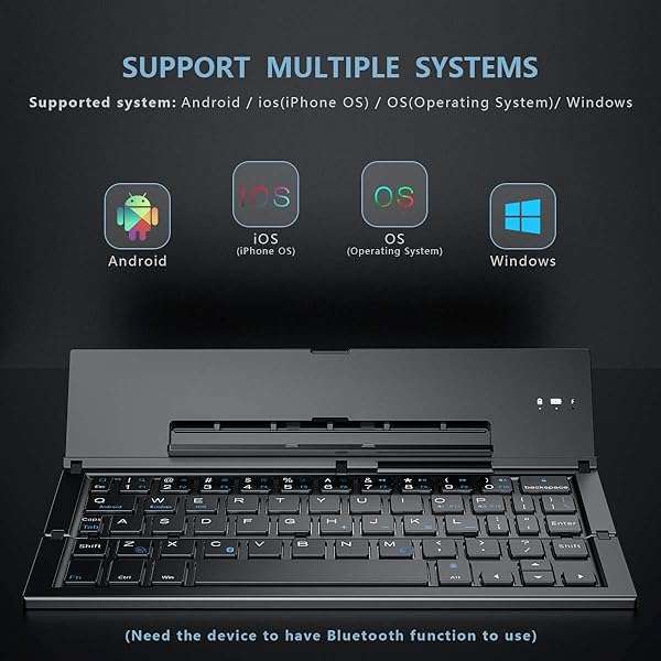 Geyes Geyes Foldable Bluetooth Keyboard: Portable Wireless Keyboard for iPhone, iPad, Tablets & Laptops - Compact Aluminum Design - View 3 of 9