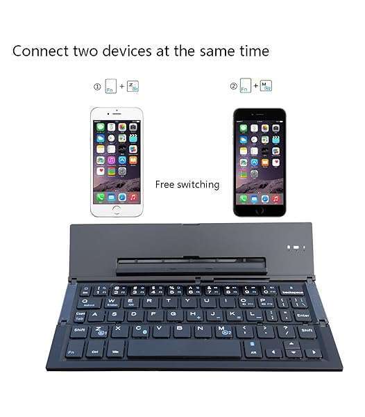 Geyes Geyes Foldable Bluetooth Keyboard: Portable Wireless Keyboard for iPhone, iPad, Tablets & Laptops - Compact Aluminum Design - View 4 of 9
