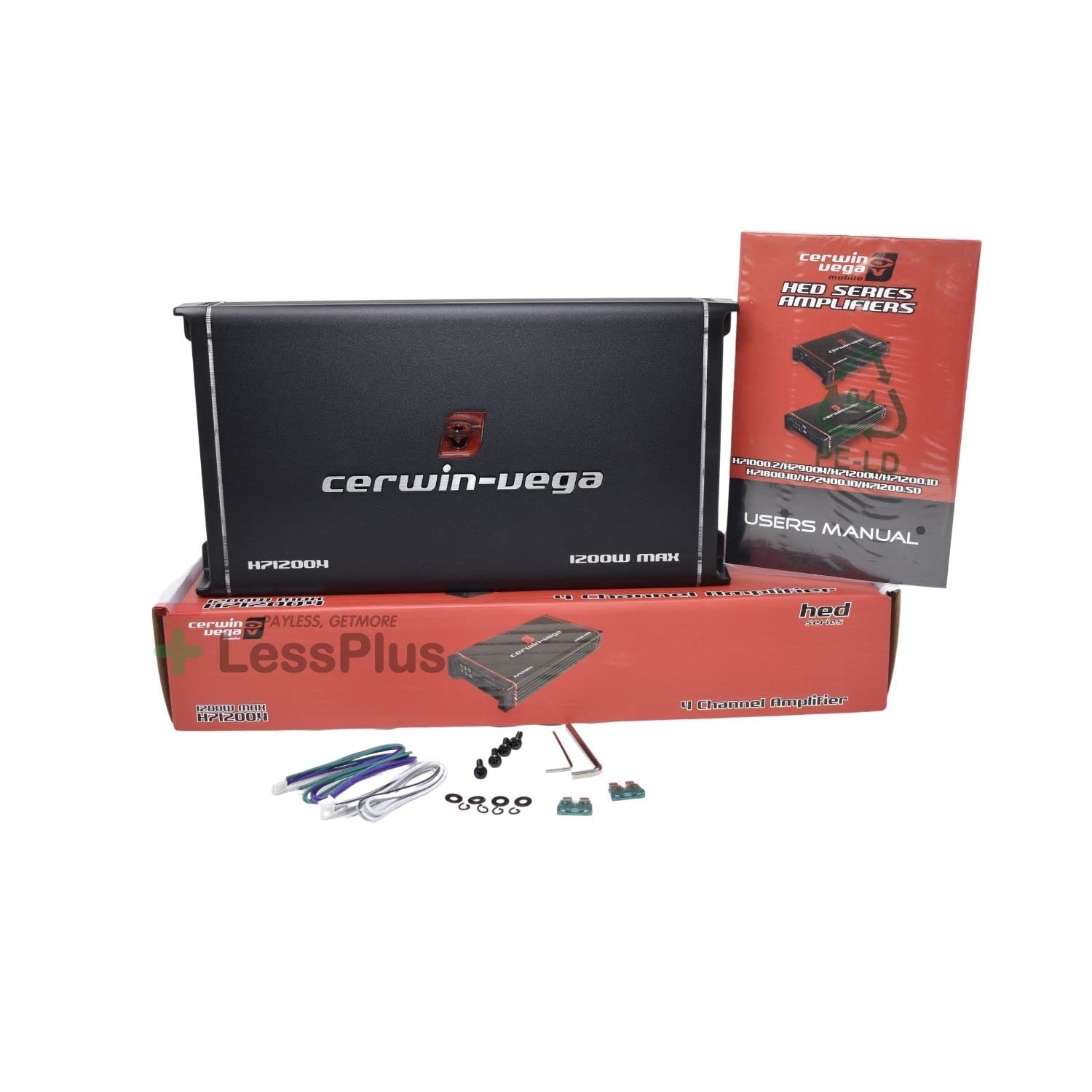 Cerwin Vega H71200.4 900W Max 360W RMS 2 Ohm Stable 4 Channel Class AB Amplifier for Powerful Sound Performance - View 7 of 7