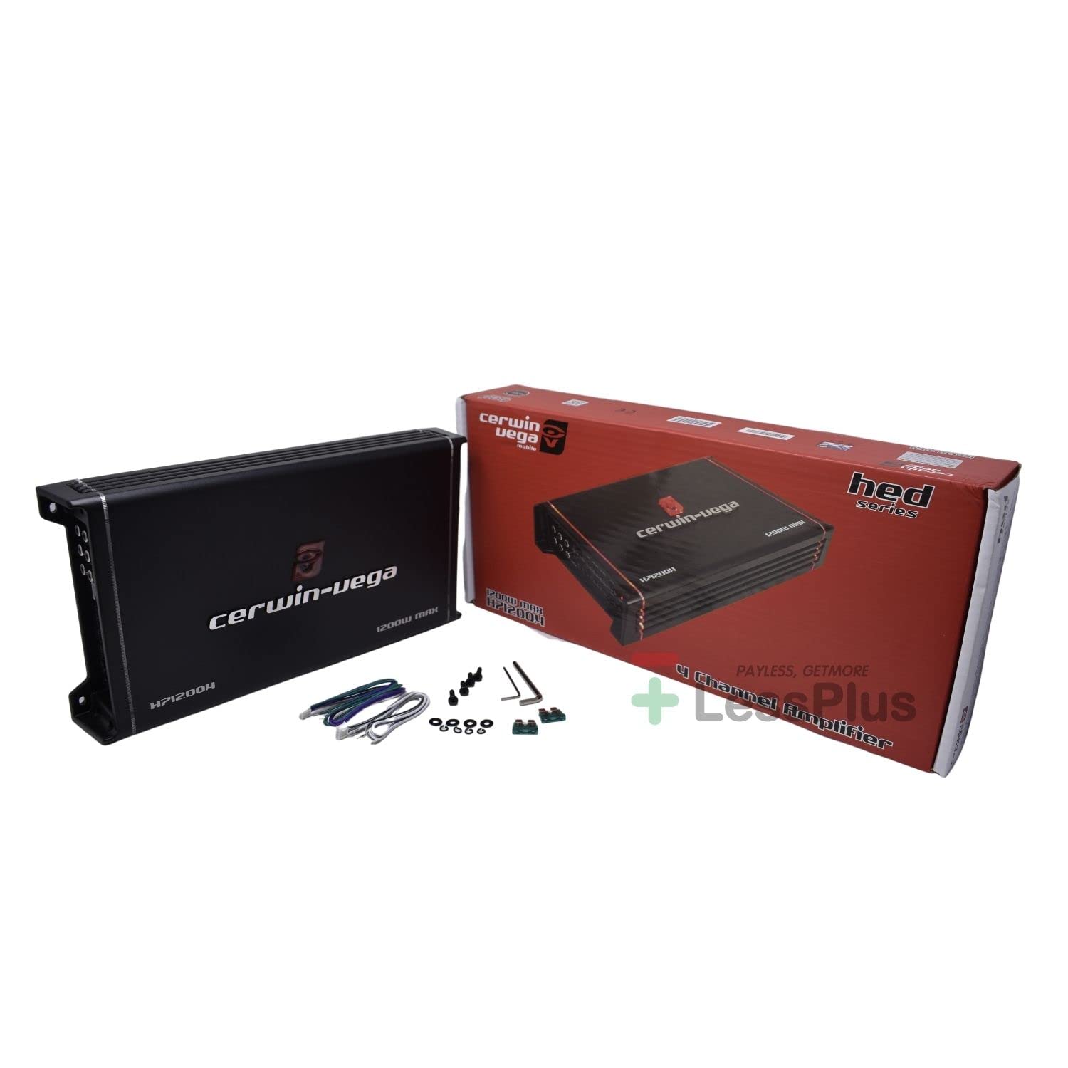 Cerwin Vega H71200.4 900W Max 360W RMS 2 Ohm Stable 4 Channel Class AB Amplifier for Powerful Sound Performance